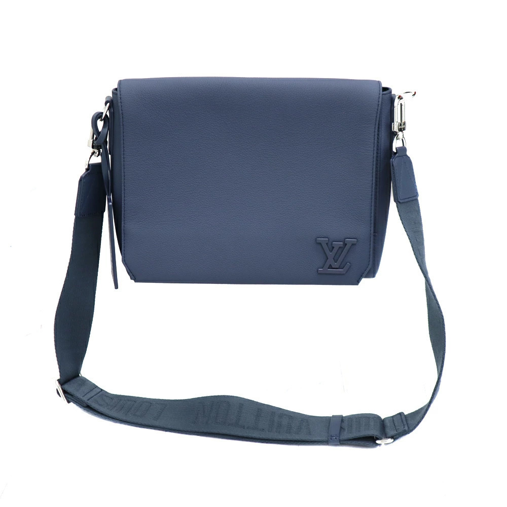 Louis Vuitton Takeoff Messenger Aerogram Leather Navy Blue Bag